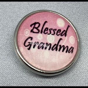 Pink Blessed Grandma - Snap Button Charm - 18mm/20mm - Made in the USA
